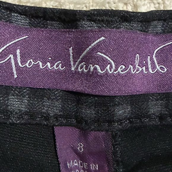 Gloria Vanderbilt Amanda Pants Trousers Stretch Black and Gray Plaid Size 8 - Picture 10 of 11